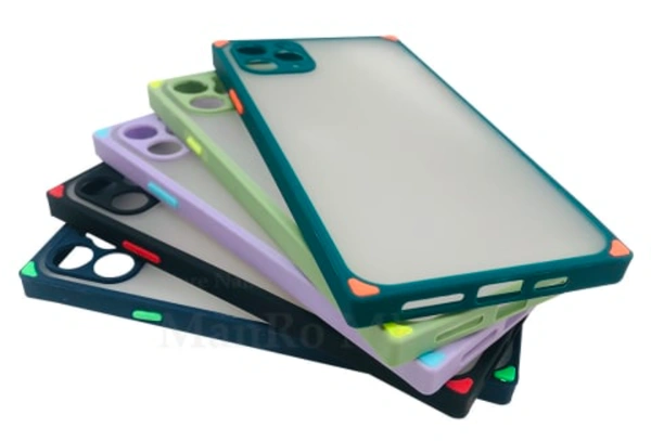 Indian Square Frame Smoke Back Case Cover | High Quality Matte TPU Hard Plastic Material Flexible with 4 squared edges corners | Colorful Soft Buttons Lightweight | - CALL 9093416366 FOR ORDER MODEL NO
